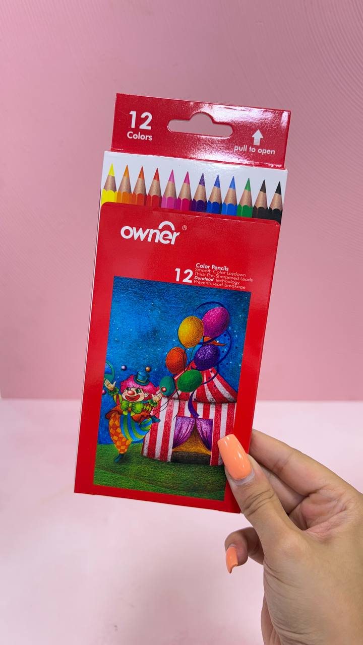 مداد رنگی ۱۲ رنگ برند owner