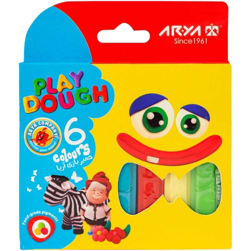 «خمیر بازی ۶ رنگ آریا مدل مقوایی»