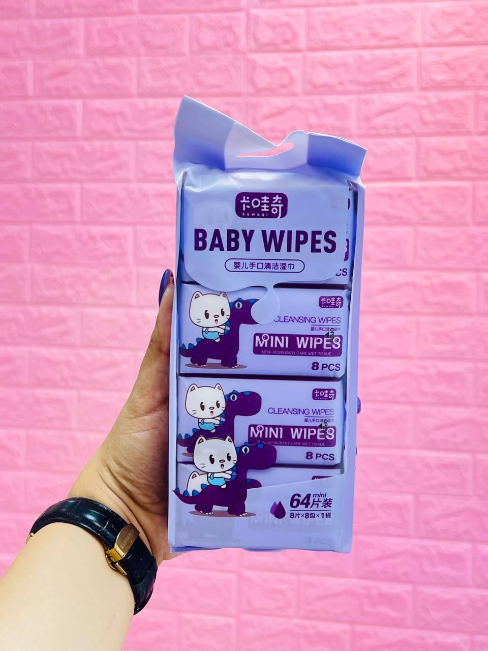 ✨🧴 دستمال مرطوب جیبی فانتزی بنفش✨🧴