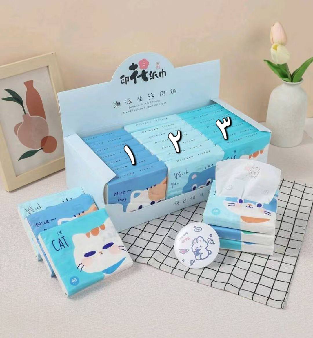 دستمال کاغذی طرح دار سایز بزرگ طرح گربه