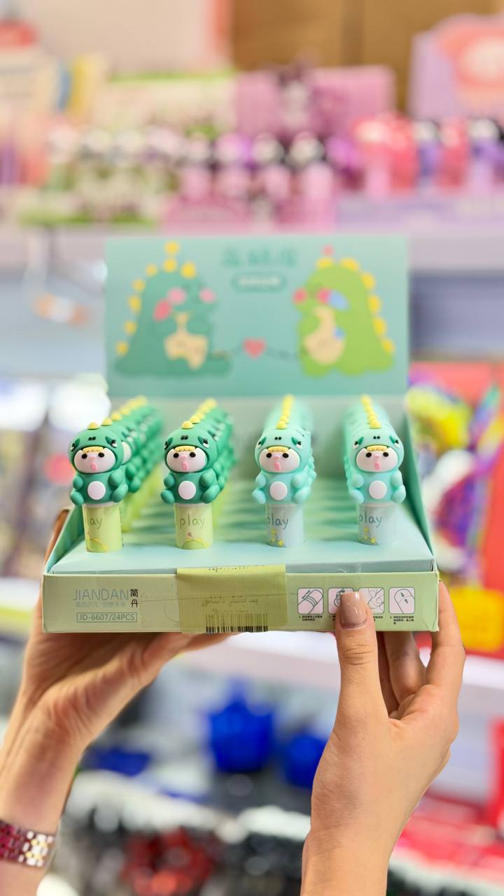 ✨ چسب ماتیکی سر سیلیکونی فانتزی طرح دایناسور