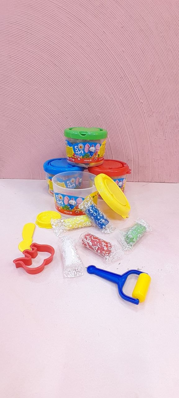 خمیر بازی سطلی ۵ رنگ آریا